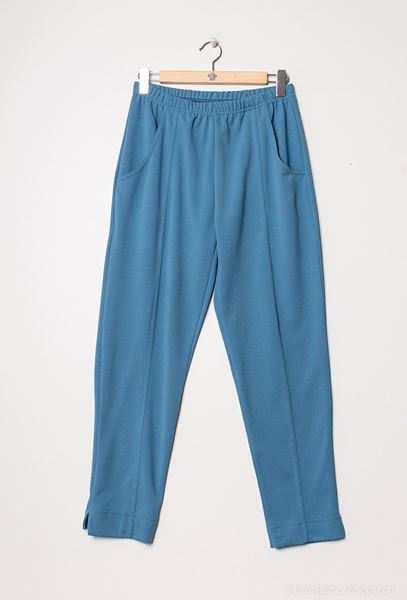 Picture of CURVY GIRL BLUE STRETCH TAILORED TROUSERS